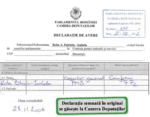Declaratia semnata in original se gaseste la Camera Deputatilor.jpg